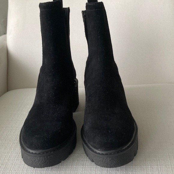 Chelsea & Violet Black Textured Ankle Boots - Picture 2 of 5